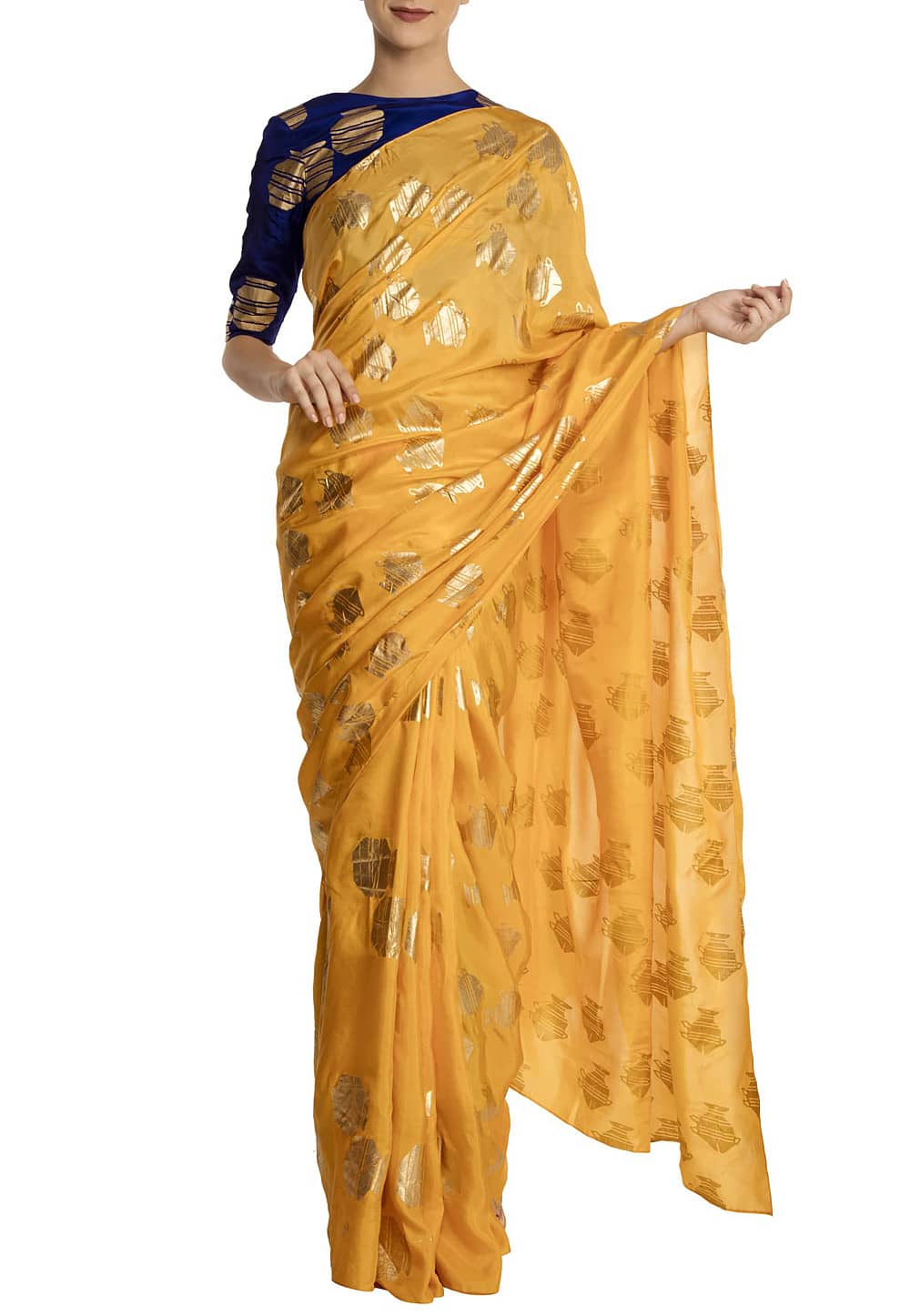 MASABA PRINTED SAREES WITH BLACK MATCHING BLOUSE-216 ( YELLOW , GREEN AND  RED ) Rs. 2808.00 @ArtistryC: … | Saree designs, Designer sarees online  shopping, Fashion