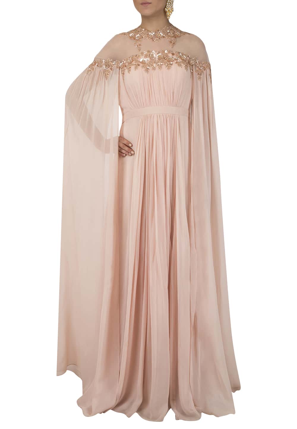 Curvy Fairy Blush Pink Wrap Lace Wedding Dress #1293