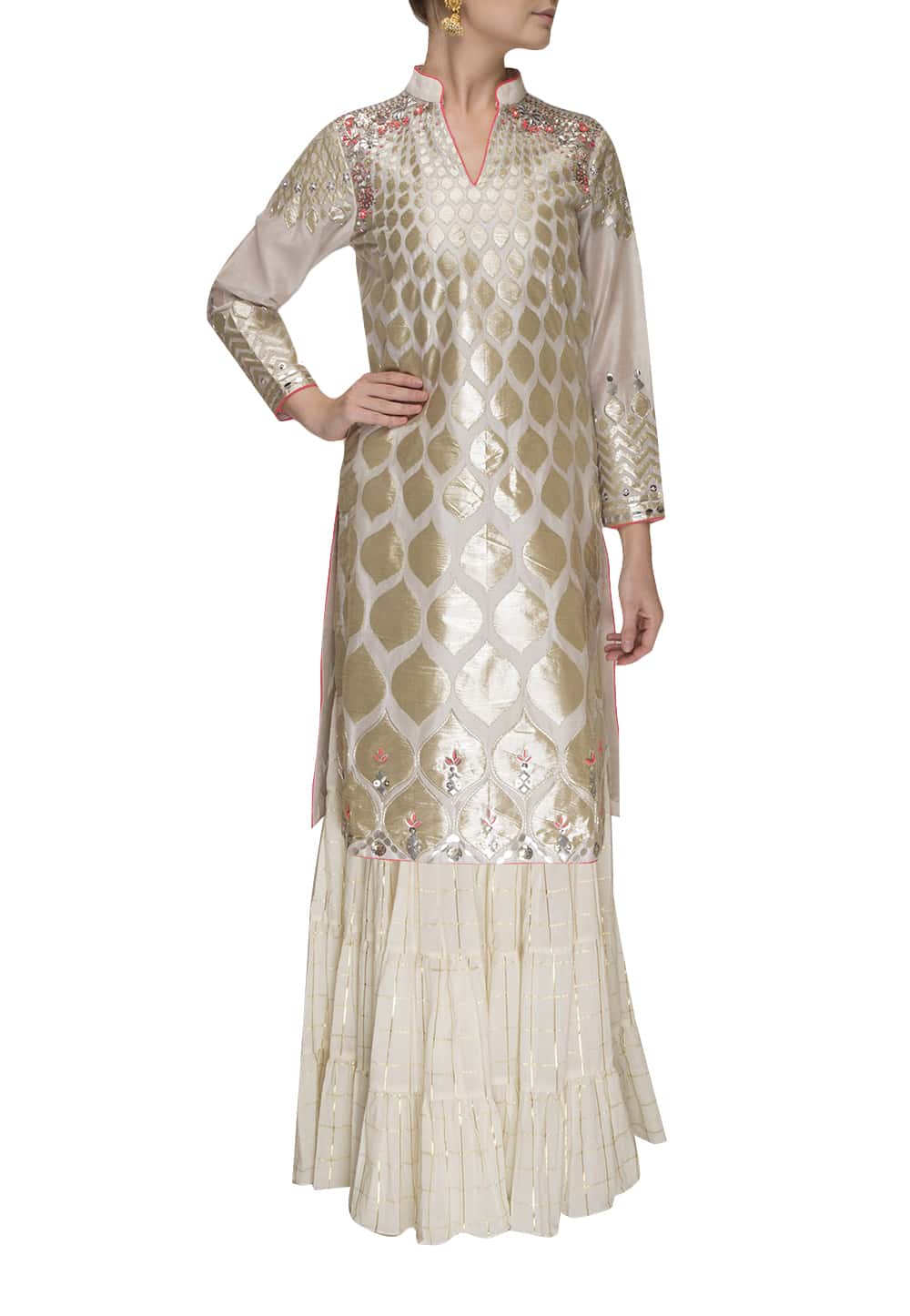 White Sharara Set In Chanderi Silk Design by Tamanna Punjabi Kapoor at  Pernia's Pop Up Shop 2024