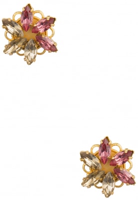 22K Gold Plated Pink and Topaz Earrings