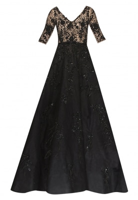 Black Ball Gown with Embellished Bodice