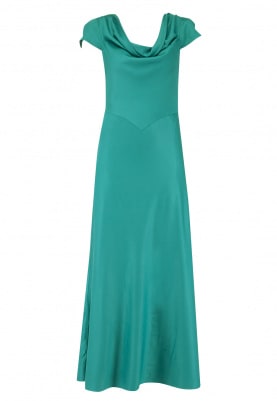 Teal Cowl Neck Gown