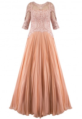Light Peach Embroidered Gown