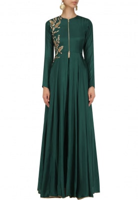 Green Embroidered Jacket with Sharara