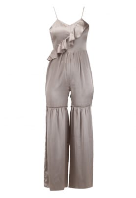 Satin Jumpsuit with Frill
