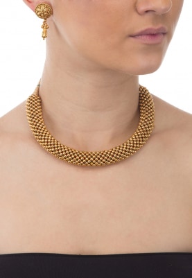 Gold Plated Chik Patti Style Necklace