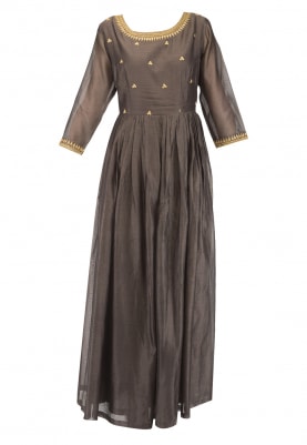 Brown Dress and Dupatta