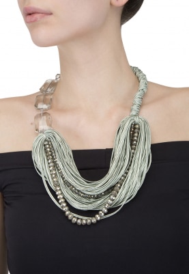 Multi Strand Crystal Threaded Necklace