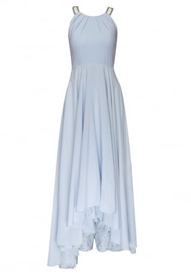 Powder Blue Draped Bodice with Asymmetrical Flare with Sequin and Zari Work Palazzo