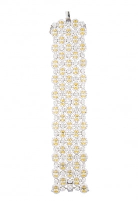 White Rhodium and Yellow Gold Plating Multilayer Cubic Zirconia Bracelet