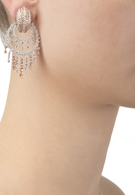 18k White Rhodium Finishnpink Angelic Earrings