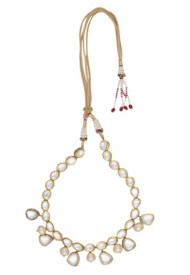 Gold Plated Kundan and Emerald Stone Choker Necklace