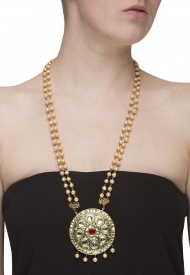 Gold Plated Kundan Studded Statement Necklace
